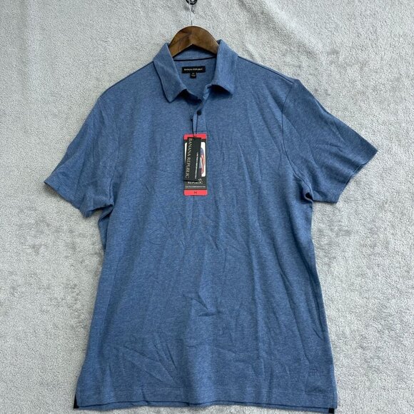 NEW Banana Republic Men's M Blue Polo Shirt 100% Cotton - Picture 2 of 9